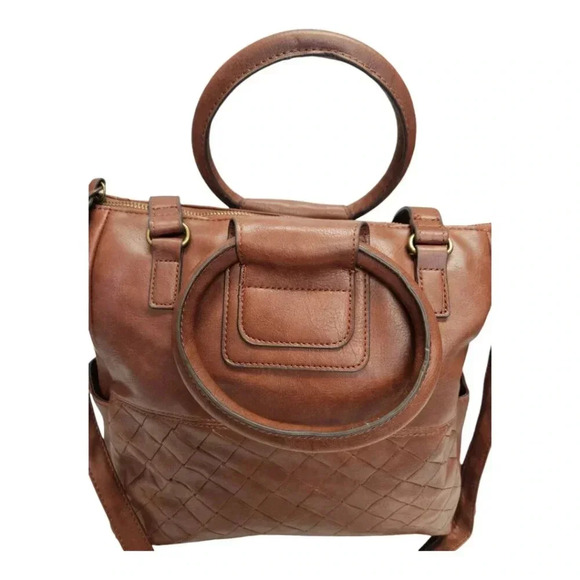 omen's Vegan Leather Convertible Tote Handbag, Stylish Round Handles, Large - Picture 2 of 12